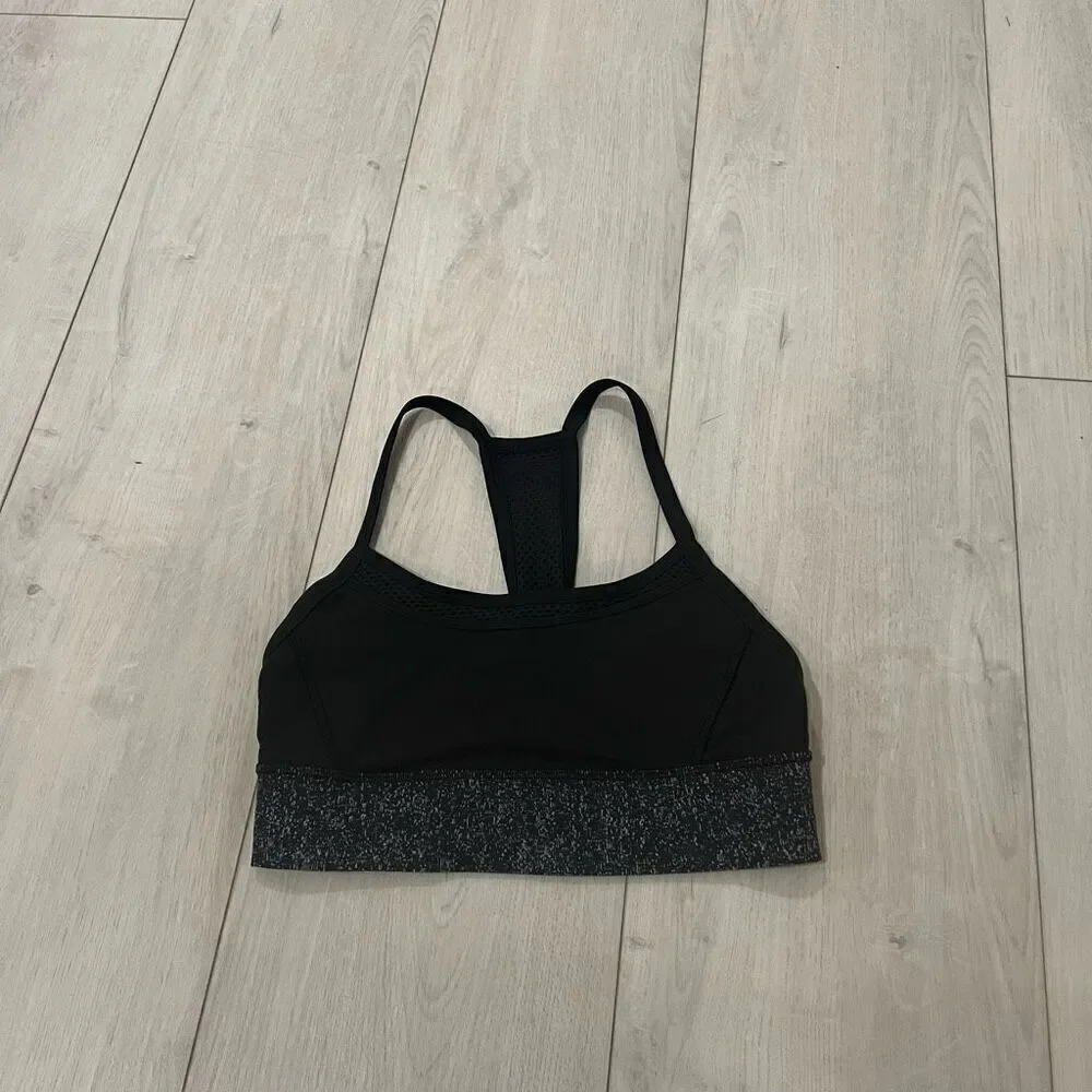 Lululemon Fit Physique Bra Black Suited Print White Black Size 6